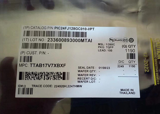 ইন্টিগ্রেটেড সার্কিট চিপ PIC24FJ128GC010-I/PT মাইক্রোকন্ট্রোলার চিপ 32MHz TQFP100