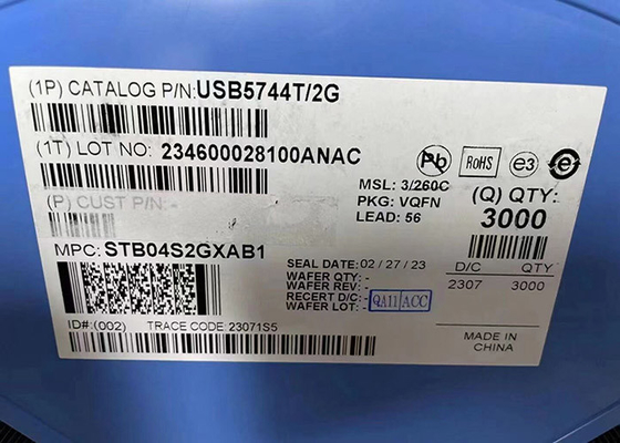 ইন্টিগ্রেটেড সার্কিট চিপ USB5744T/2G 4-পোর্ট USB হাব কন্ট্রোলার USB 3.0 ইন্টারফেস 56-VQFN