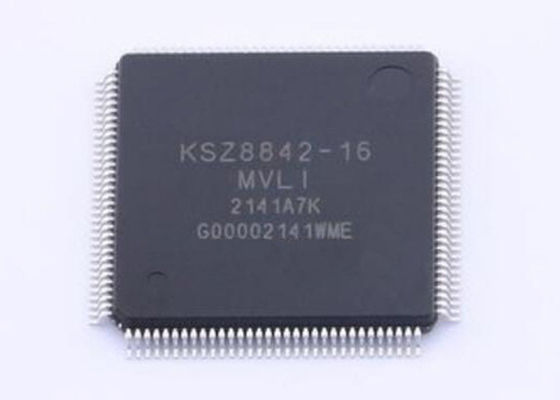 KSZ8842-16MVLI ইথারনেট আইসি 3.3V দুই পোর্ট ইথারনেট সুইচ আইসি LQFP128 প্যাকেজে