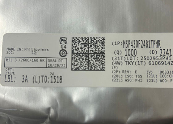 মিশ্র সংকেত মাইক্রোকন্ট্রোলার ইন্টিগ্রেটেড সার্কিট MSP430F2481TPMR 64-LQFP 16MHz