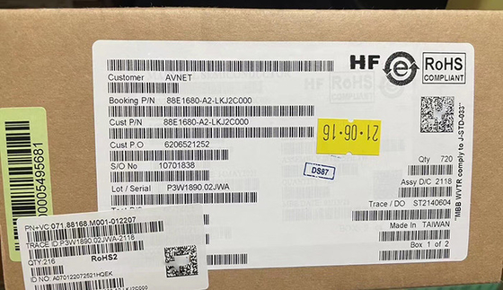 88E1680-A2-LKJ2C000 আটটি পোর্ট 10/100/1000Mbps এনার্জি দক্ষ ইথারনেট ট্রান্সিভার