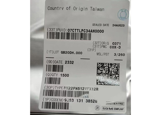 120MHz মাইক্রোকন্ট্রোলার MCU MK22FN512VFX12R 32 বিট সিঙ্গল কোর 88-QFN