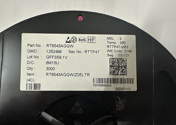 ইন্টিগ্রেটেড সার্কিট চিপ RT6543AGQW উচ্চ দক্ষতা একক সিঙ্ক্রোনিক বাক পিডব্লিউএম নিয়ামক