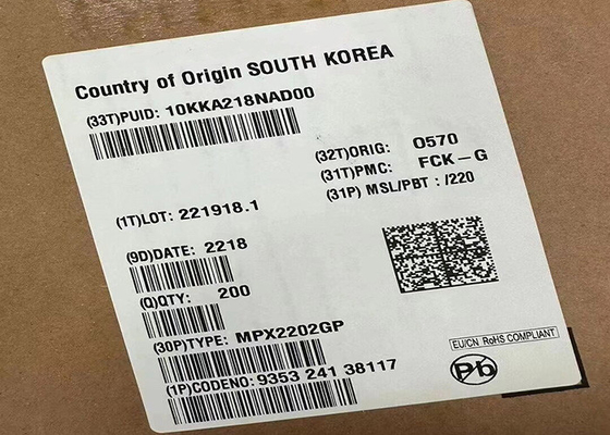 সেন্সর আইসি MPX2202GP 200kPa অন-চিপ তাপমাত্রা ক্ষতিপূরণ সিলিকন চাপ সেন্সর