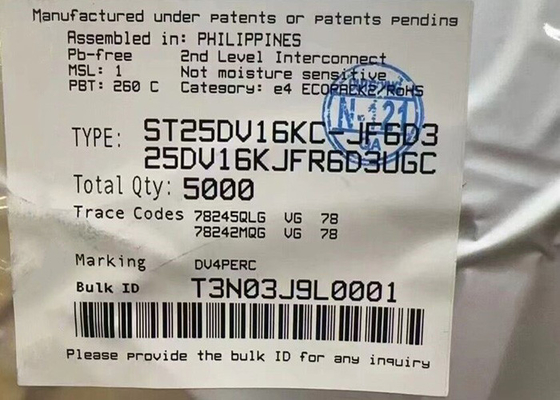ইন্টিগ্রেটেড সার্কিট চিপ ST25DV16KC-JF6D3 13.56MHz RFID ট্রান্সপন্ডার আইসি UFDFPN-12