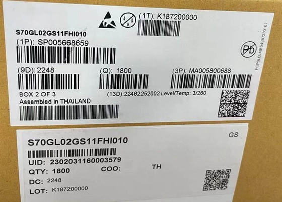 মেমরি আইসি চিপ S70GL02GS11FHI010 2Gbit সমান্তরাল NOR ফ্ল্যাশ মেমরি চিপ BGA-64