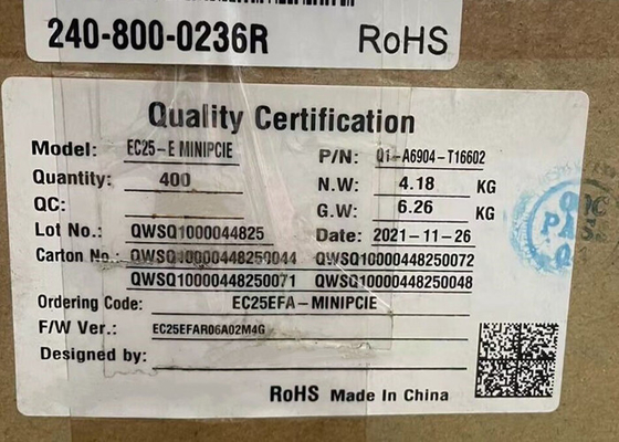 ওয়্যারলেস কমিউনিকেশন মডিউল EC25EFA-MINIPCIE M2M-অপ্টিমাইজড LTE Cat 4 মডিউল