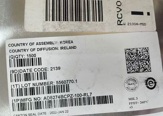AD5274BCPZ-100 ইন্টিগ্রেটেড সার্কিট চিপ আই 2 সি ইন্টারফেস এবং 50-টিপি মেমরি ডিজিটাল রিওস্ট্যাট