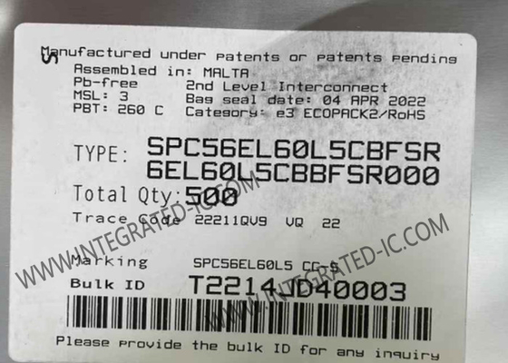 মাইক্রোকন্ট্রোলার MCU SPC56EL60L5CBFSR ডুয়াল-কোর 120MHz 32-বিট পাওয়ার আর্কিটেকচার মাইক্রোকন্ট্রোলার
