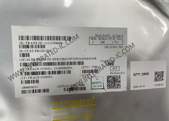 EFR32BG13P732F512GM48-DR BT IC 2.4GHz ব্লুটুথ SoC, 19 dBm আউটপুট পাওয়ার এবং ARM কর্টেক্স M4 কোর সহ