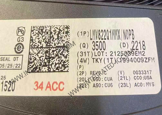 LMV822Q1MMX ইন্টিগ্রেটেড সার্কিট চিপ অটোমোটিভ ডুয়াল 5.5V 5.6MHz 40mA RRO অপারেশনাল এম্প্লিফায়ার