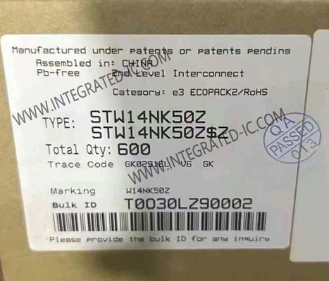 STW14NK50Z ইন্টিগ্রেটেড সার্কিট চিপ 500 ভোল্ট সুপারমেশ TM এন-চ্যানেল MOSFET ট্রানজিস্টর