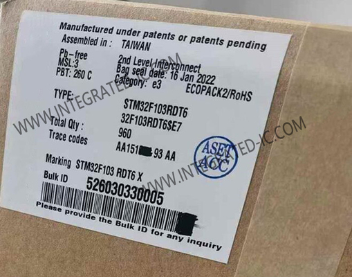 STM32F103RDT6 মাইক্রোকন্ট্রোলার এমসিইউ উচ্চ ঘনত্ব পারফরম্যান্স এআরএম কর্টেক্স-এম 3 32-বিট এমসিইউ