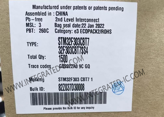 মাইক্রোকন্ট্রোলার এমসিইউ STM32F303CBT7 ডিএসপি এবং এফপিইউ সহ মূলধারার মিশ্র সংকেত এমসিইউ