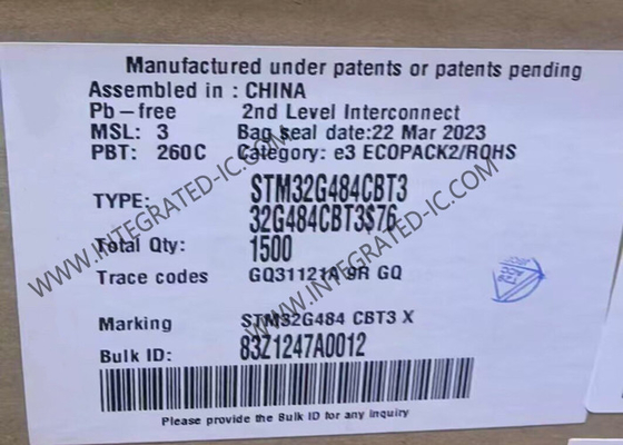 মাইক্রোকন্ট্রোলার এমসিইউ STM32G484CBT3 হাই পারফরম্যান্স 32-বিট RISC কোর এমসিইউ LQFP48