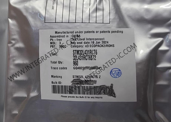 STM32L431RCT6 মাইক্রোকন্ট্রোলার MCU 80MHz 32 বিট একক কোর মাইক্রোকন্ট্রোলার IC LQFP64