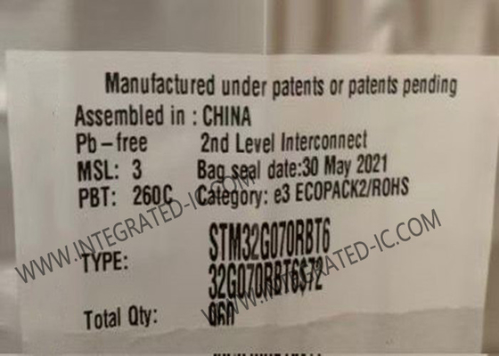 মাইক্রোকন্ট্রোলার এমসিইউ STM32G070RBT6 36 কেবি র্যাম মেইনস্ট্রিম এআরএম কর্টেক্স-এম0+ এমসিইউ
