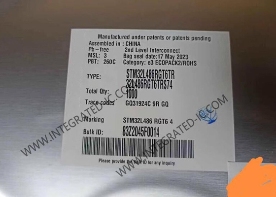 মাইক্রোকন্ট্রোলার এমসিইউ STM32L486RGT6 হাই পারফরম্যান্স STM32 আল্ট্রা লো পাওয়ার MCU 64-LQFP