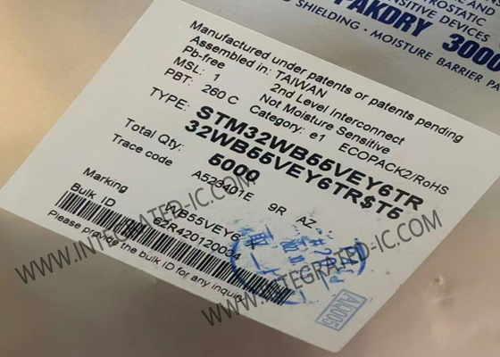 STM32WB55VEY6TR মাইক্রোকন্ট্রোলার MCU 2Mbps মাল্টিপ্রোটোকল ওয়্যারলেস 32 বিট MCU WLCSP100