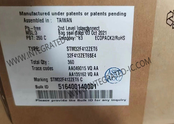 32-বিট একক-কোর সারফেস মাউন্ট STM32F412ZET6 মাইক্রোকন্ট্রোলার IC 144-LQFP