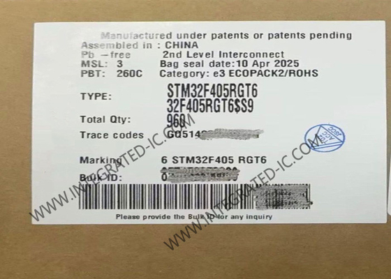 STM32F405RGT6 MCU ARM M4 32-বিট একক-কোর 168MHz মাইক্রোকন্ট্রোলার IC 64-LQFP