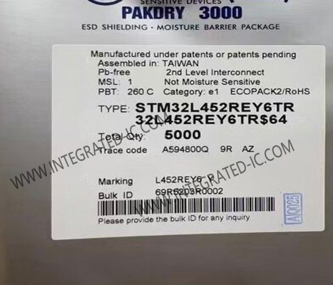 মাইক্রোকন্ট্রোলার MCU STM32L452REY6TR মাইক্রোকন্ট্রোলার IC 32Bit একক কোর 64-UFBGA