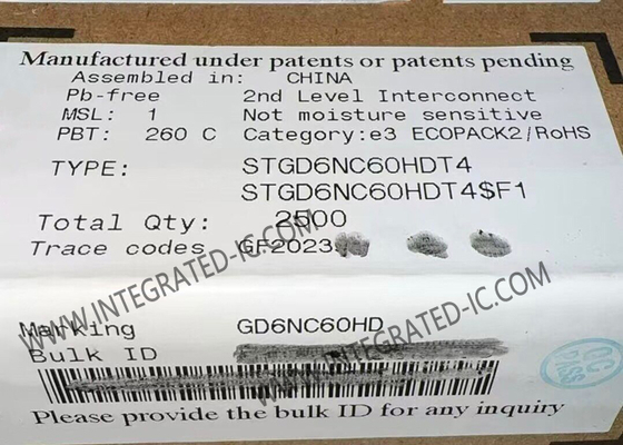 STGD6NC60HDT4 ইন্টিগ্রেটেড সার্কিট চিপ 600V N-চ্যানেল পাওয়ারমেশ IGBT ট্রানজিস্টর