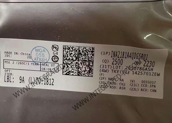 INA2181A4QDGSRQ1 স্বয়ংচালিত দ্বিমুখী ভোল্টেজ আউটপুট কারেন্ট-সেন্স এমপ্লিফায়ার