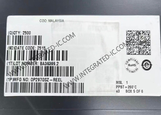 OP297GSZ ইন্টিগ্রেটেড সার্কিট চিপ লো বায়াস কারেন্ট প্রিসিশন ডুয়াল চ্যানেল অপারেশনাল এমপ্লিফায়ার