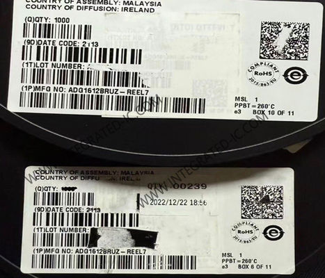 ADG1612BRUZ ইন্টিগ্রেটেড সার্কিট চিপ 1 Ω কোয়াড সিঙ্গল-পোল/সিঙ্গল-থ্রো সুইচ