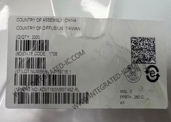 ADV7180WBST48Z ইন্টিগ্রেটেড সার্কিট চিপ 10 বিট এসডিটিভি ভিডিও ডিকোডার LQFP48 আইসি চিপ