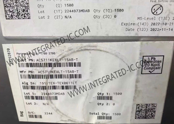 1চ্যানেল হল ইফেক্ট ACS711KEXLT-15AB-T বর্তমান সেন্সর 12-QFN ইন্টিগ্রেটেড সার্কিট চিপ