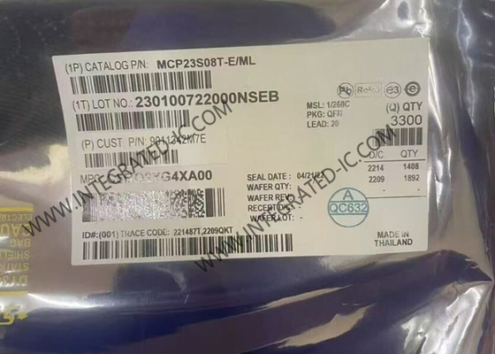 MCP23S08T-E/ML ইন্টিগ্রেটেড সার্কিট চিপ 8বিট SPI I/O এক্সপেন্ডার সিরিয়াল ইন্টারফেস সহ