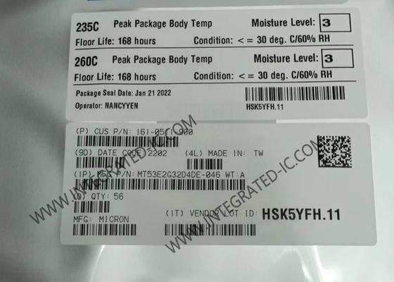 MT53E2G32D4DE-046 WT:A মেমরি আইসি চিপ 64Gbit সমান্তরাল 2.133 GHz 3.5 ns মেমরি