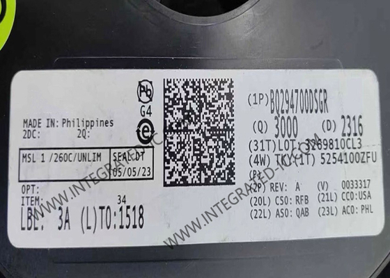 BQ294700DSGR ইন্টিগ্রেটেড সার্কিট চিপ ওভারভোল্টেজ সুরক্ষা বাহ্যিক বিলম্ব ক্যাপাসিটর সহ