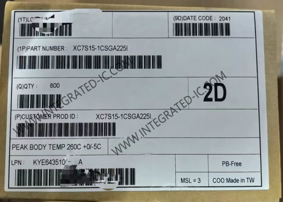 225-LFBGA প্যাকেজ উচ্চ কার্যক্ষমতা XC7S15-1CSGA225I ফিল্ড প্রোগ্রামেবল গেট অ্যারে