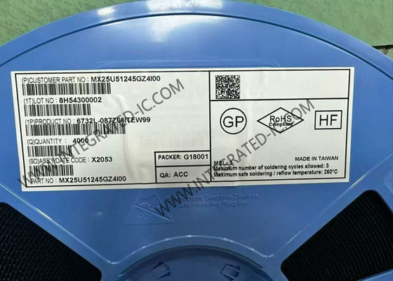 MX25U51245GZ4I00 মেমরি আইসি চিপ 512Mbit Serial NOR ফ্ল্যাশ মেমরি চিপ WDFN8