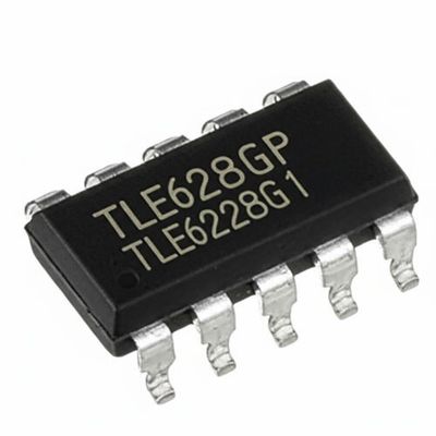 TLE6228GP Integrated Circuit Chip Smart Quad Channel Low-Side Switch with 3 A Output Current 350 mOhms On Resistance and -40°C to +150°C Operating Temperature