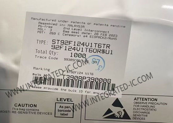 ST92F124V1T6 মাইক্রোকন্ট্রোলার MCU 8-বিট 24MHz একক ভোল্টেজ ফ্ল্যাশ MCU LQFP100 প্যাকেজে