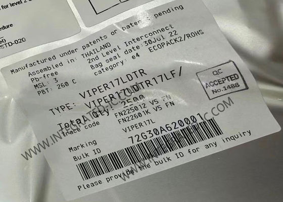 VIPER17LDTR ইন্টিগ্রেটেড সার্কিট চিপ 800V সুইচিং রেগুলেটর, 60kHz ফ্রিকোয়েন্সি এবং ফ্লাইব্যাক কনভার্টারগুলির জন্য 9W আউটপুট পাওয়ার সহ