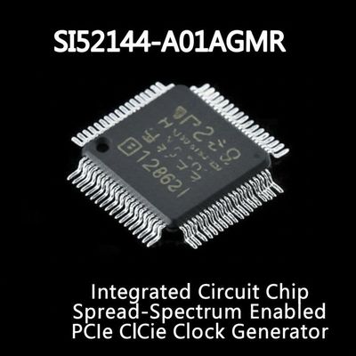 SI52144-A01AGMR Integrated Circuit Chip PCIe Clock Generator with 4 Output 100 MHz Max Frequency and 25 MHz Input