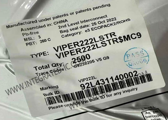 VIPER222LSTR ইন্টিগ্রেটেড সার্কিট চিপ উচ্চ ভোল্টেজ কনভার্টার সঙ্গে 4.5V থেকে 30V ইনপুট 730V Avalanche Rugged Power MOSFET মধ্যে SSOP-10 প্যাকেজ
