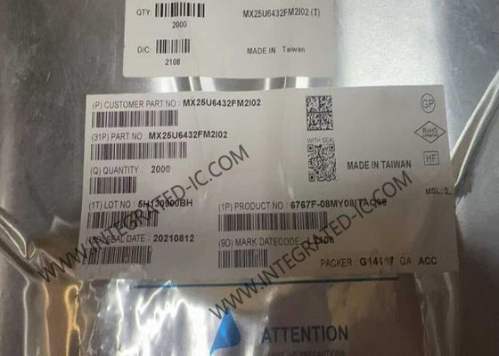 MX25U6432FM2I02 64Mbit NOR ফ্ল্যাশ মেমোরি IC, SOP8 প্যাকেজে 133 MHz SPI ইন্টারফেস সহ