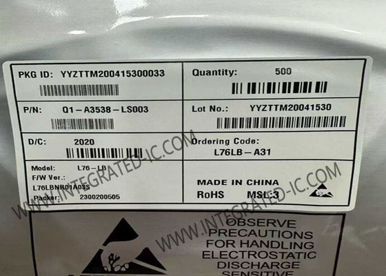 L76LB-A31 ওয়্যারলেস কমিউনিকেশন GNSS মডিউল ২.৮V থেকে ৪.৩V, ৩৩টি ট্র্যাকিং চ্যানেল এবং ৯৯টি অ্যাকুইজিশন চ্যানেল সহ