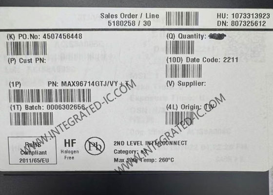 MAX96714GTJ ইন্টিগ্রেটেড সার্কিট চিপ একক GMSL1 থেকে CSI-2 ডিসিরিয়ালাইজার, উচ্চ-গতির ডেটা ট্রান্সমিশন সহ