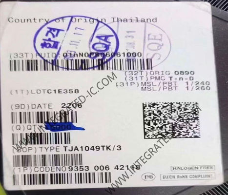 TJA1049TK ইন্টিগ্রেটেড সার্কিট চিপ 5Mbps হাই স্পিড CAN ট্রান্সসিভার, 300 mV রিসিভার হিস্টেরেসিস এবং 4.75V ~ 5.25V সরবরাহ ভোল্টেজ সহ