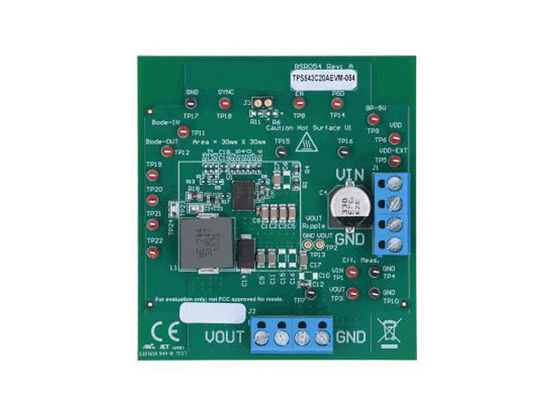 TPS543C20AEVM-054 এমবেডেড সলিউশন 40A সিঙ্ক্রোনিক SWIFT বাক কনভার্টার মূল্যায়ন বোর্ড