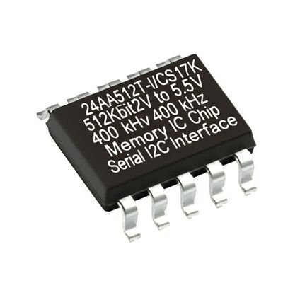 24AA512T-I/CS17K 512Kbit 1.7V থেকে 5.5V 400 kHz মেমরি আইসি চিপ আই 2 সি ইন্টারফেস সহ সিরিয়াল EEPROM