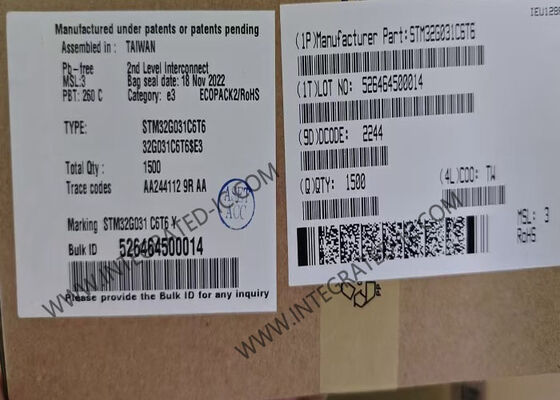 32বিট একক কোর মাইক্রোকন্ট্রোলার চিপ STM32G031C6T6 48-LQFP মাইক্রোকন্ট্রোলার MCU