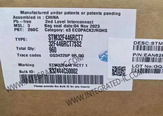 STM32F446RCT7 32-Bit Microcontroller IC with 180MHz ARM Cortex M4 Core and 256 kB Flash Memory